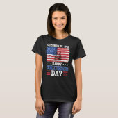 Happy Columbus Day 1492 Amerikaanse vlag T-shirt (Voorkant volledig)