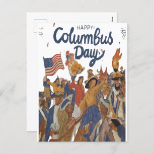 Happy Columbus Day Celebration Feestdagenkaart
