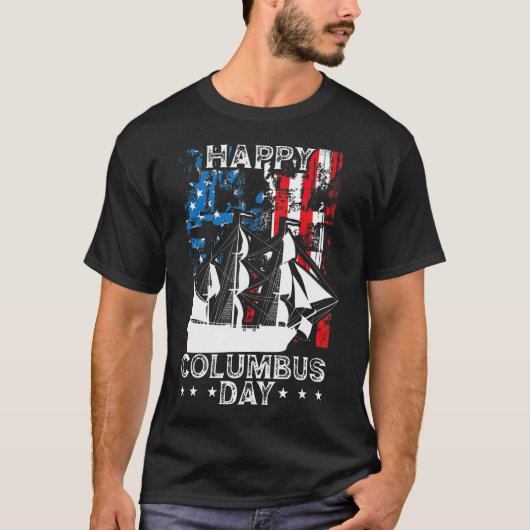 Happy Columbus Day Christopher Columbus Italiaans T-shirt (Voorkant)