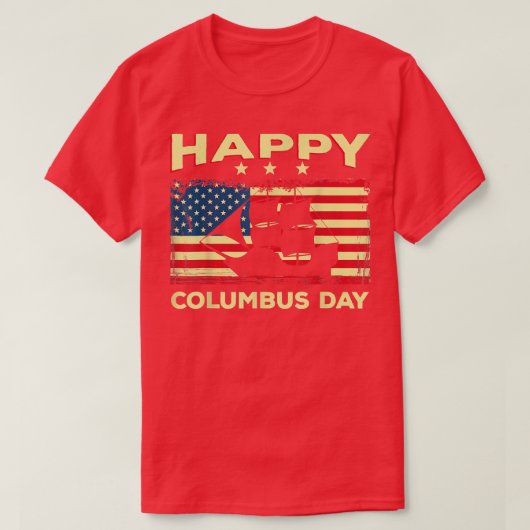 Happy Columbus Day Discovery Italy Ecurer T-shirt (Design voorkant)