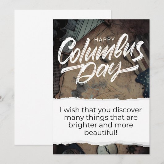 Happy Columbus Day Kaart (Voorkant / Achterkant)
