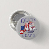 Happy Columbus Day Ronde Button 3,2 Cm (Voorkant /achterkant)