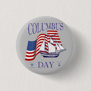 Happy Columbus Day Ronde Button 3,2 Cm