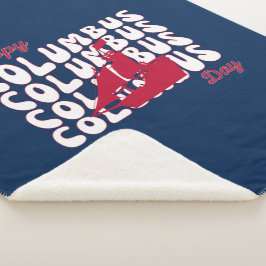 Happy Columbus Day Sherpa Deken