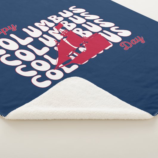Happy Columbus Day Sherpa Deken (3/4)