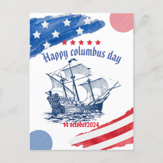 Happy Columbus Day USA 14 oktober Briefkaart