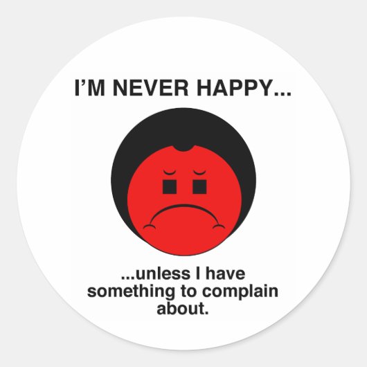 Happy Complainer Ronde Sticker (Voorkant)