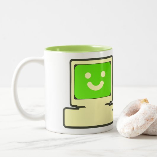 happy computer mug tweekleurige koffiemok (Met donut)