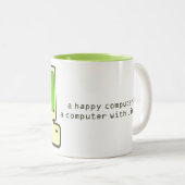happy computer mug tweekleurige koffiemok (Voorkant rechts)