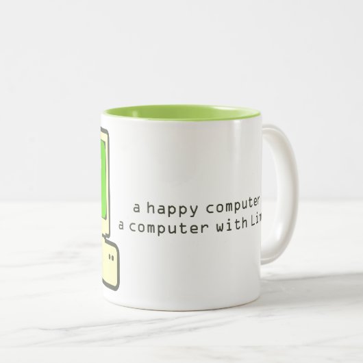 happy computer mug tweekleurige koffiemok (Voorkant rechts)