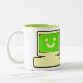 happy computer mug tweekleurige koffiemok (Links)
