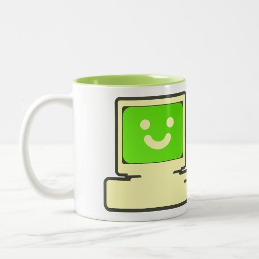 happy computer mug tweekleurige koffiemok (Links)