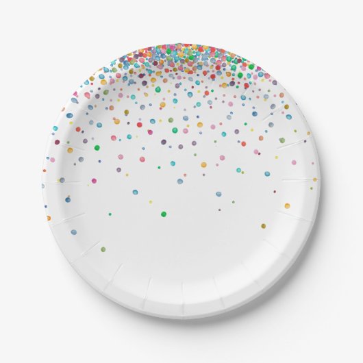 Happy Confetti Stippen Papieren Bordje (Voorkant)