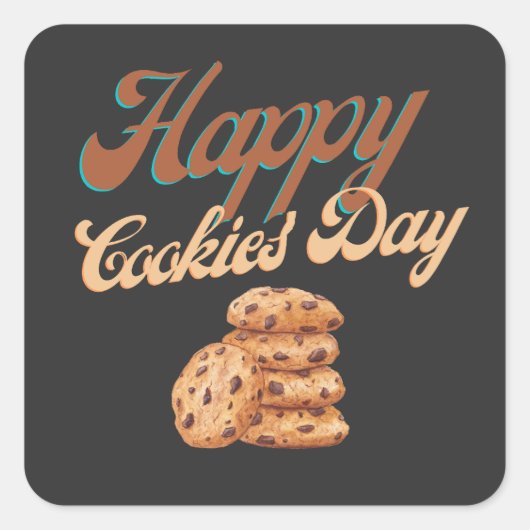 Happy Cookies Day, National Cookie Day Vierkante Sticker (Voorkant)