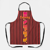 Happy Cooking Red Black Stripe Schort (Voorkant)