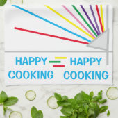 Happy Cooking vuurwerk keukenhanddoek (Gevouwen)