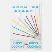 Happy Cooking vuurwerk keukenhanddoek (Verticaal)