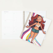 Happy cool chill levendige kleurrijke meisje planner (Display)