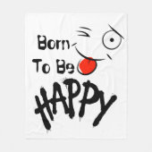 "Happy" Cool Motivatie Fleece Blanket (Voorkant)