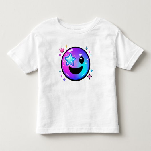 Happy Cool Smiley Face Y2K Toddler T-Shirt (Voorkant)