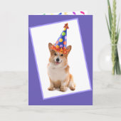 Happy Corgi Birthday Kaart (Voorkant)