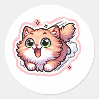 Happy Corgi Hardlopen met een Glimlach Ronde Sticker
