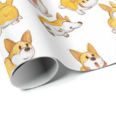 Happy Corgi-pakpapier Cadeaupapier (Rol Hoek)
