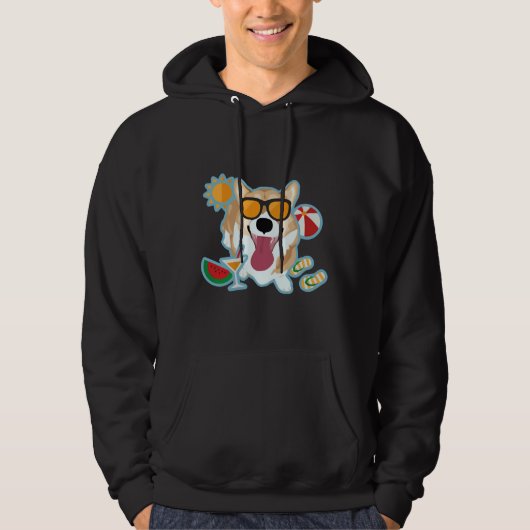 Happy Corgi Summer Hoodie (Voorkant)
