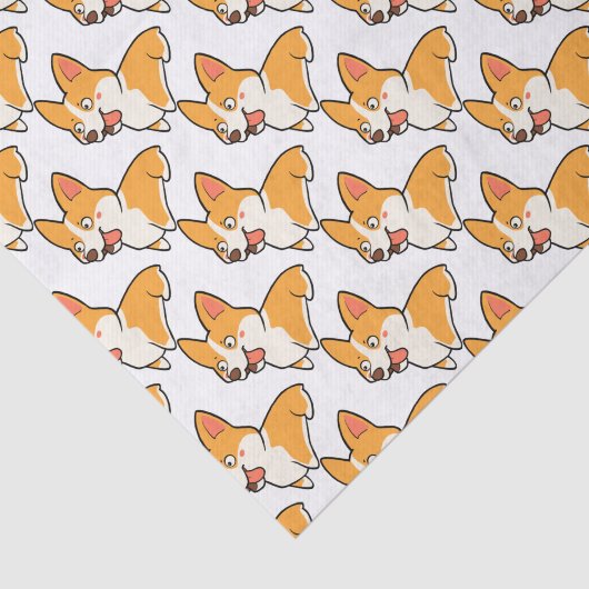 Happy Corgi Tissuepapier (Detail)