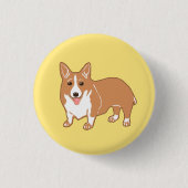 Happy Corgi Yellow Button (Voorkant)