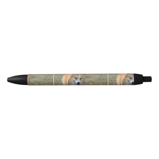 Happy Corgi Zwarte Inkt Pen (Voorkant)