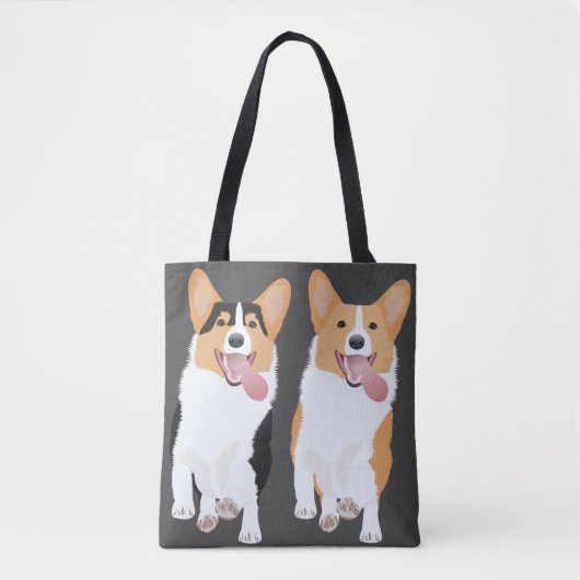Happy Corgis Running Tote Bag (Voorkant)