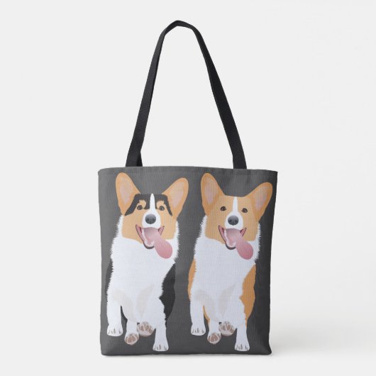 Happy Corgis Running Tote Bag (Achterkant)