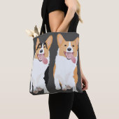 Happy Corgis Running Tote Bag (Dichtbij)