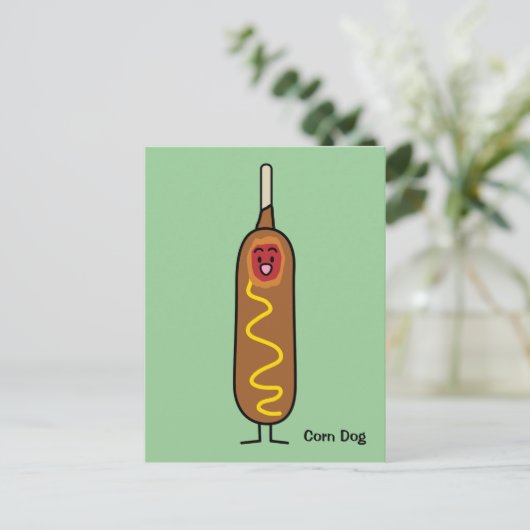 Happy Corn Dog Briefkaart (Staand voorkant)