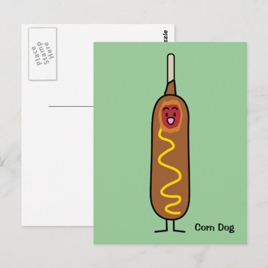 Happy Corn Dog Briefkaart (Voorkant / Achterkant)