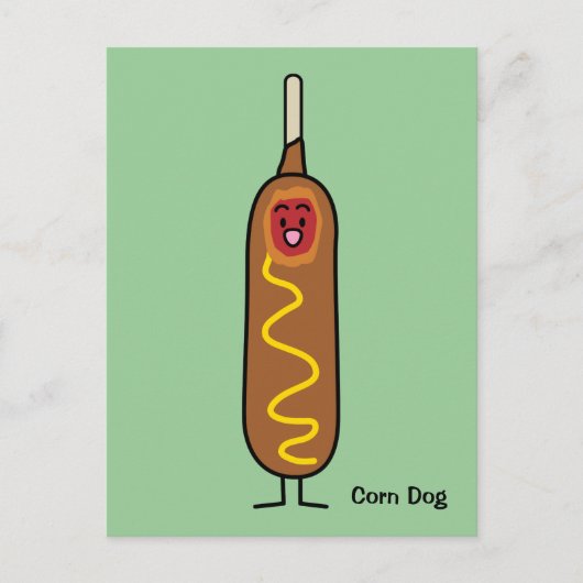Happy Corn Dog Briefkaart (Voorkant)