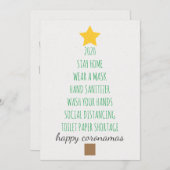 Happy Coronamas kerstboomtypografie Feestdagenkaart (Voorkant / Achterkant)