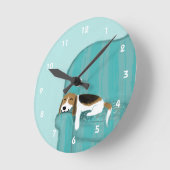 Happy Couch Beagle - Cute Puppy Dog Design Ronde Klok (Hoek)