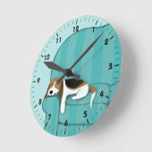 Happy Couch Beagle - Cute Puppy Dog Design Ronde Klok (Hoek)