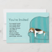 Happy Couch Beagle | Cute Slaping Pets Party Kaart (Voorkant)