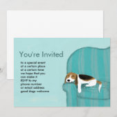 Happy Couch Beagle | Cute Slaping Pets Party Kaart (Voorkant / Achterkant)