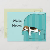 Happy Couch Beagle Schattige Dog Aankondiging Heri (Voorkant / Achterkant)