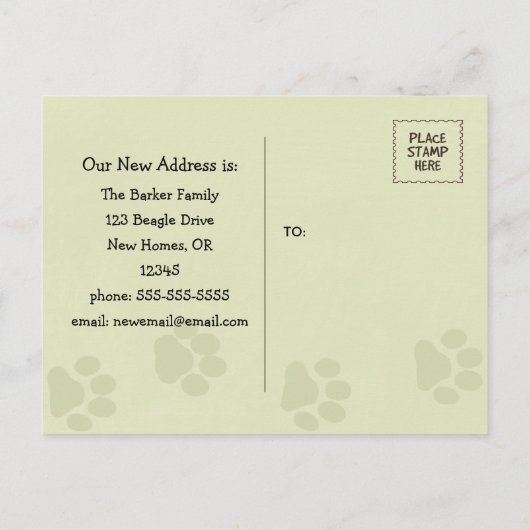 Happy Couch Beagle Schattige Dog Aankondiging Heri (Achterkant)