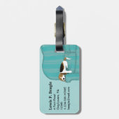 Happy Couch Beagle | Schattigee hond gepersonalise Bagagelabel (Achterkant verticaal)