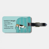 Happy Couch Beagle | Schattigee hond gepersonalise Bagagelabel (Achterkant horizontaal)