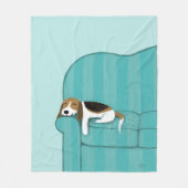 Happy Couch Beagle | Slaaphond voor de luiers Fleece Deken (Voorkant)