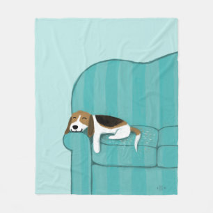 Happy Couch Beagle Slaaphond voor de luiers Fleece Deken