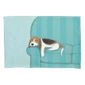 Happy Couch Beagle | Slaaphond voor de luiers | Pe Kussensloop (Voorkant)