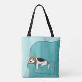 Happy Couch Beagle | Slaaphond voor de luiers | Pe Tote Bag (Achterkant)